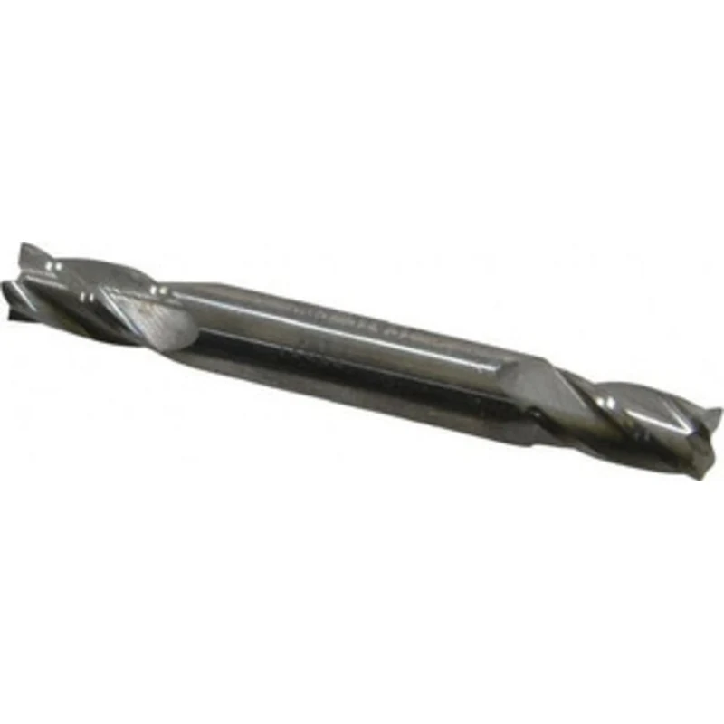KYOCERA SGS 9/32, 1/2 LOC, 5/16 Shank Diam, 2-1/2 OAL, 4 Flute, Solid Carbide Square End Mill Double End, Uncoated, S...